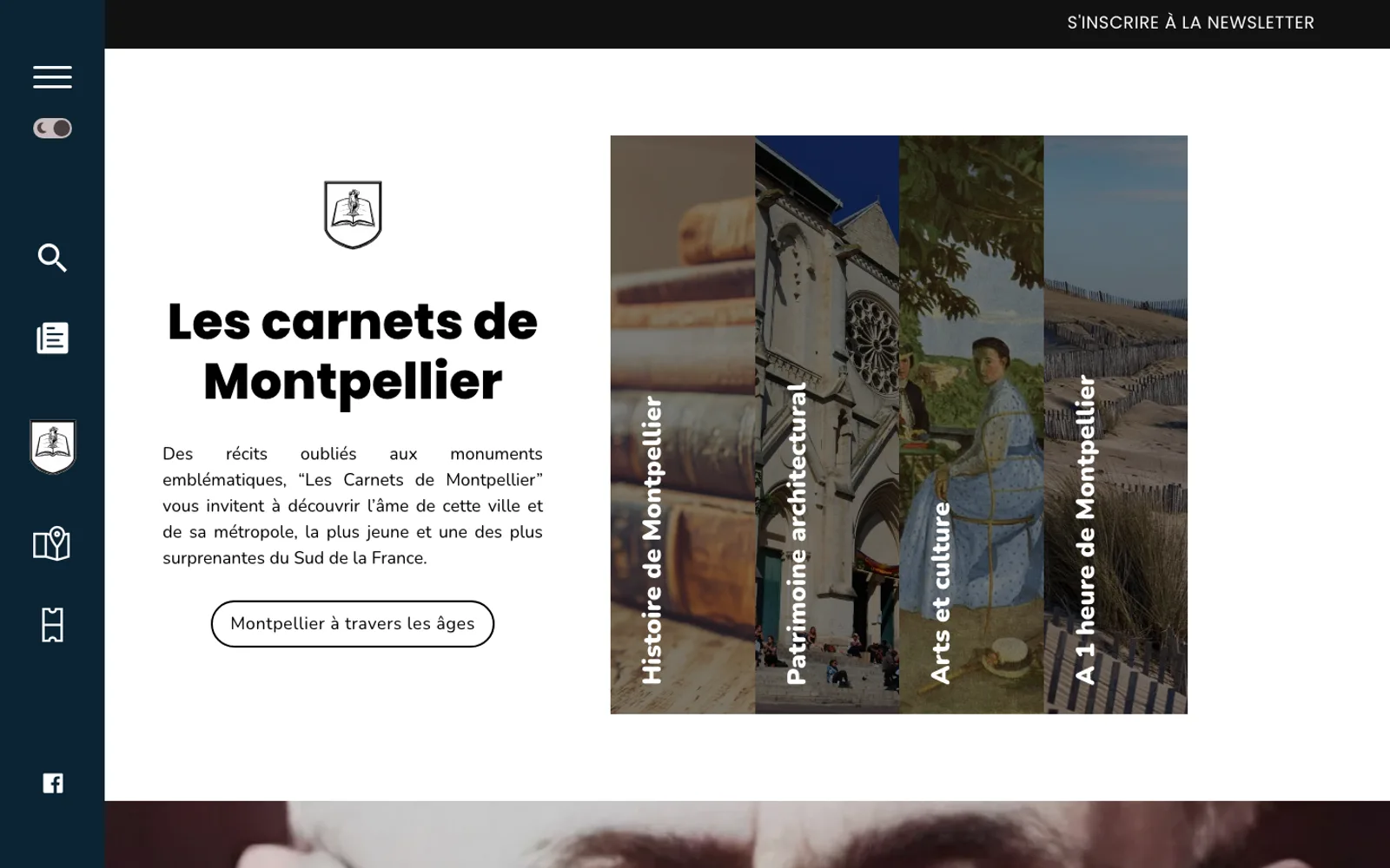 Page d'accueil des Carnets de Montpellier.