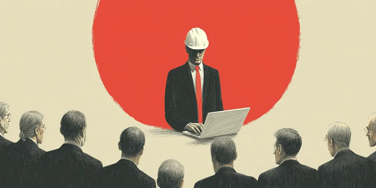 Illustration éditoriale : l'artisan solo au travail, posture du studio.