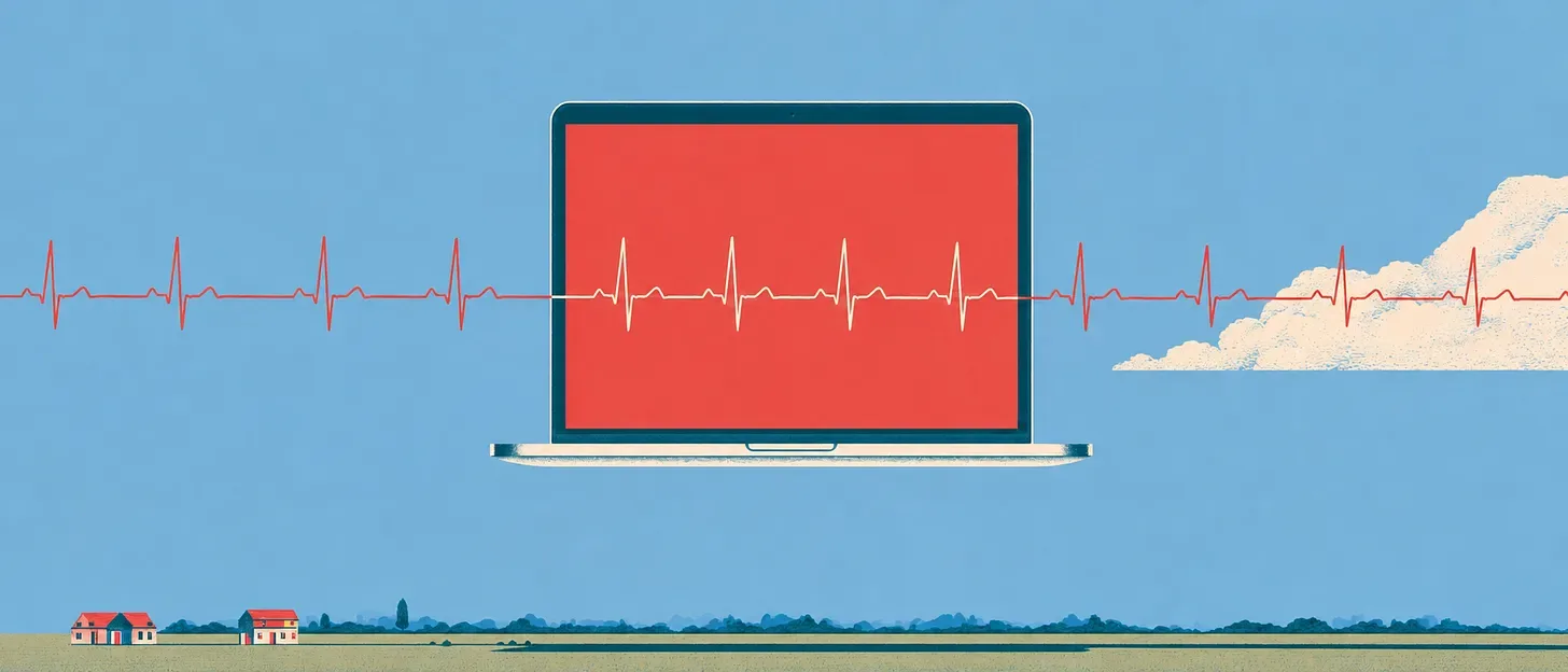Ordinateur portable affichant une courbe de santé, monitoring d'un site en continu