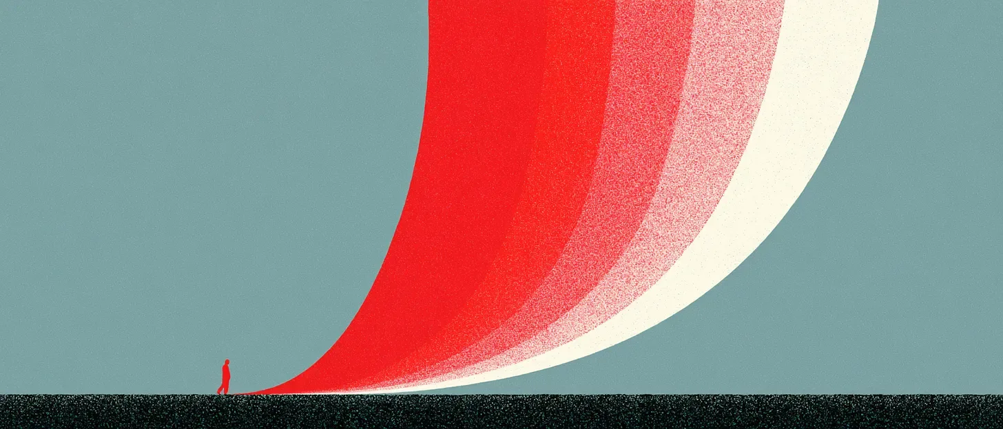 Courbe rouge ascendante, élan et croissance