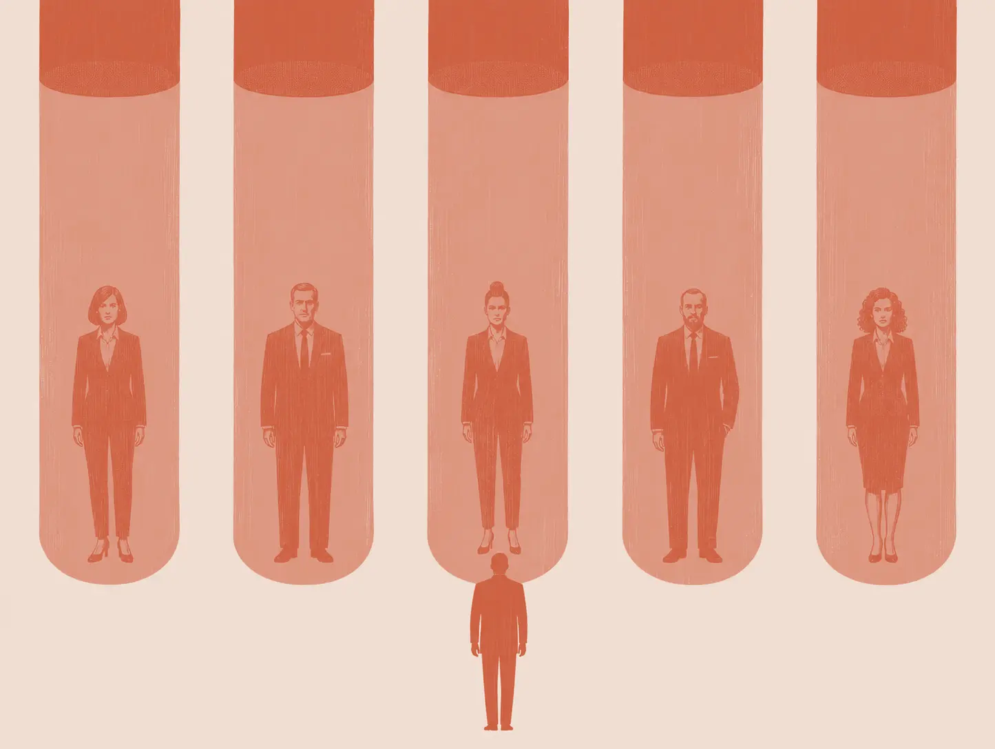 Illustration : des silhouettes reparties par paliers, niveaux
